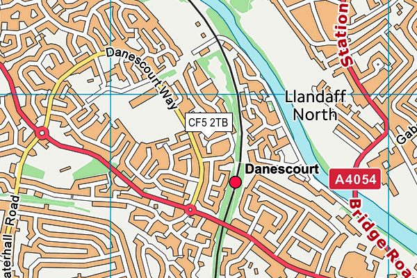 CF5 2TB map - OS VectorMap District (Ordnance Survey)