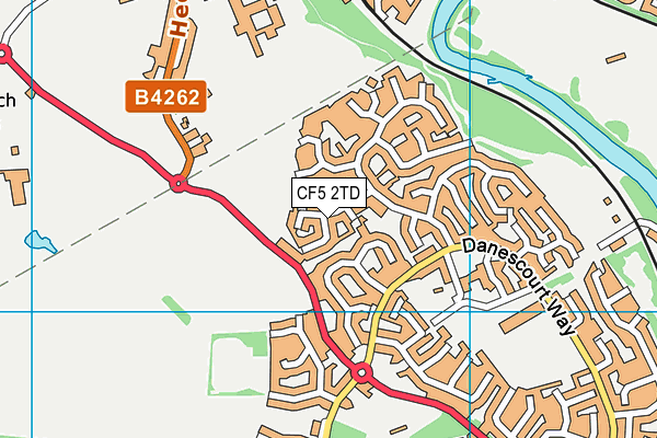 CF5 2TD map - OS VectorMap District (Ordnance Survey)