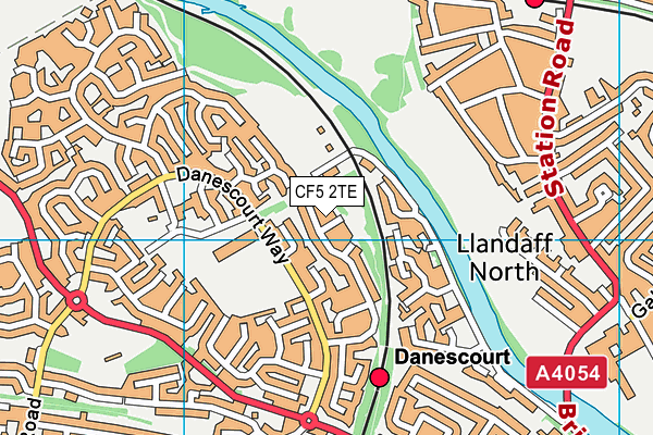 CF5 2TE map - OS VectorMap District (Ordnance Survey)