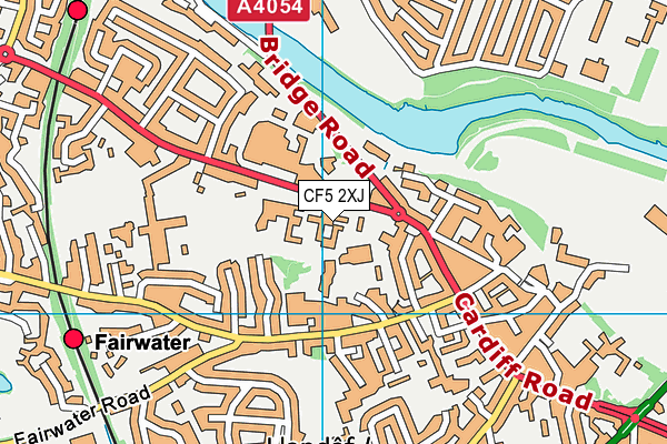 CF5 2XJ map - OS VectorMap District (Ordnance Survey)