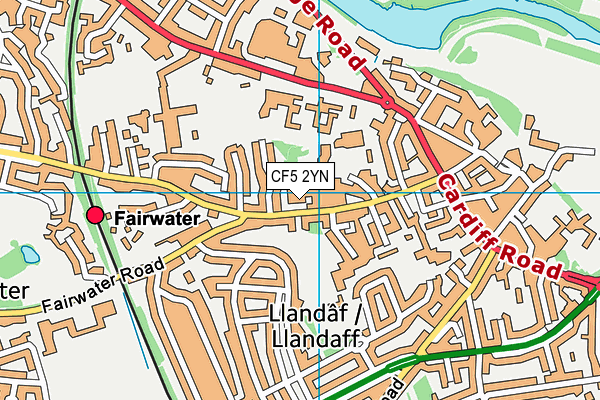 CF5 2YN map - OS VectorMap District (Ordnance Survey)