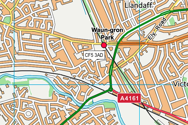 CF5 3AD map - OS VectorMap District (Ordnance Survey)