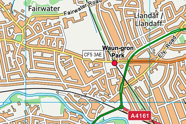 CF5 3AE map - OS VectorMap District (Ordnance Survey)