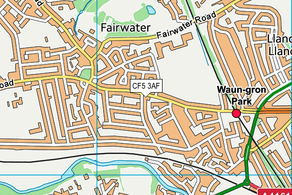 CF5 3AF map - OS VectorMap District (Ordnance Survey)