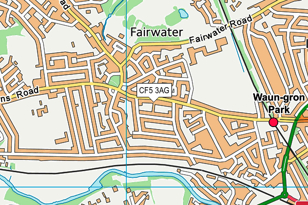 CF5 3AG map - OS VectorMap District (Ordnance Survey)