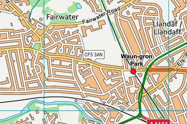 CF5 3AN map - OS VectorMap District (Ordnance Survey)