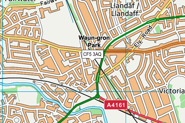 CF5 3AQ map - OS VectorMap District (Ordnance Survey)