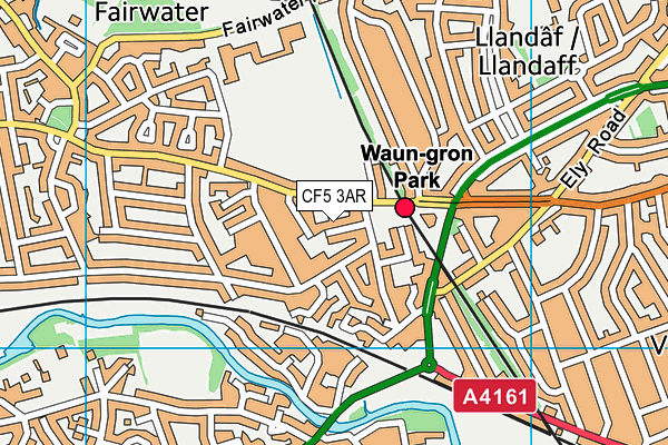 CF5 3AR map - OS VectorMap District (Ordnance Survey)