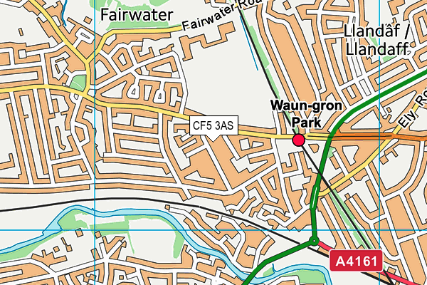 CF5 3AS map - OS VectorMap District (Ordnance Survey)