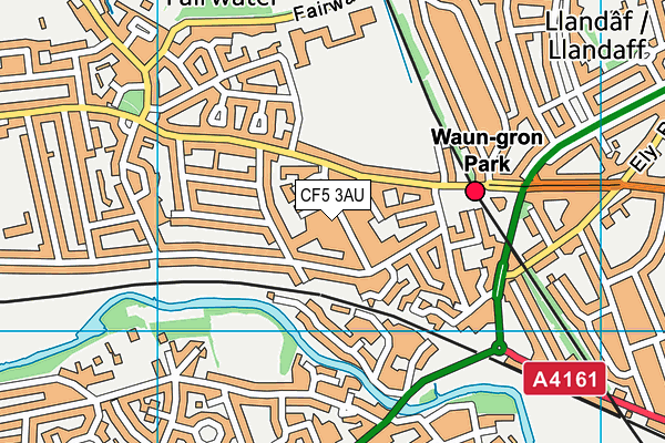 CF5 3AU map - OS VectorMap District (Ordnance Survey)