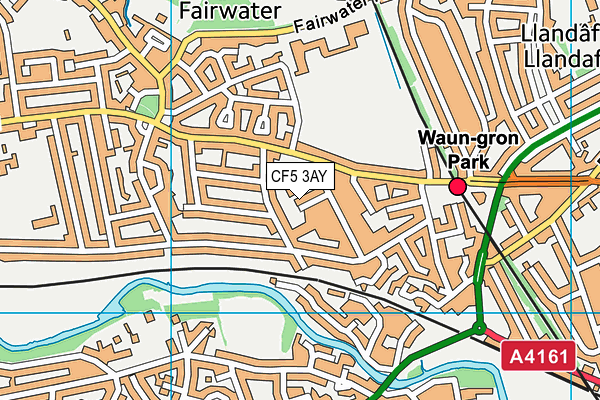 CF5 3AY map - OS VectorMap District (Ordnance Survey)