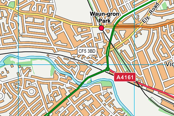 CF5 3BD map - OS VectorMap District (Ordnance Survey)