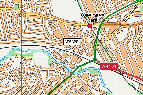 CF5 3BE map - OS VectorMap District (Ordnance Survey)