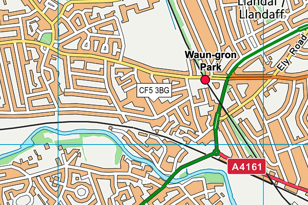 CF5 3BG map - OS VectorMap District (Ordnance Survey)