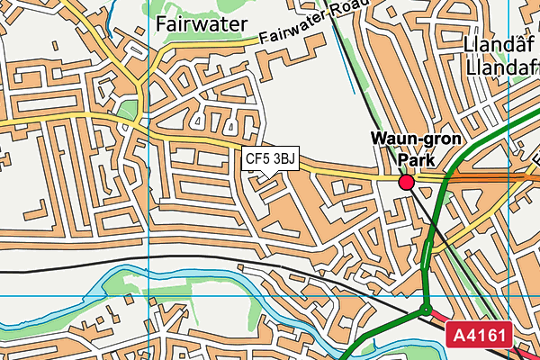 CF5 3BJ map - OS VectorMap District (Ordnance Survey)