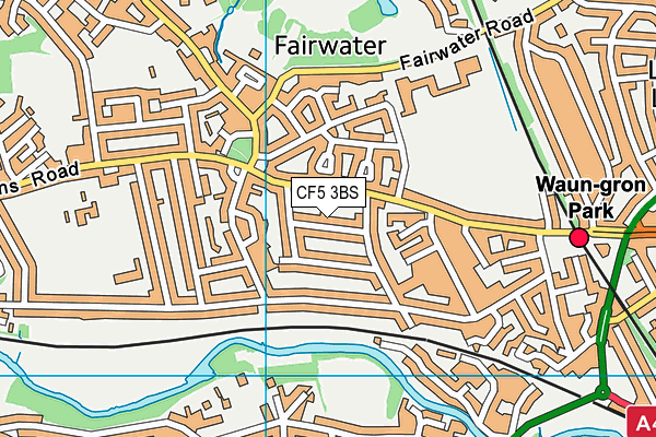 CF5 3BS map - OS VectorMap District (Ordnance Survey)