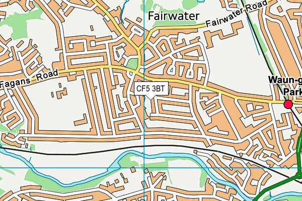 CF5 3BT map - OS VectorMap District (Ordnance Survey)