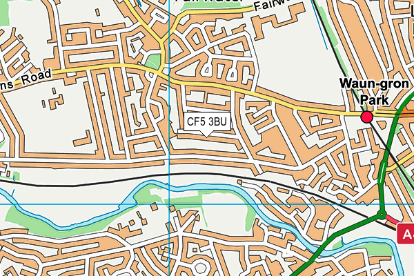 CF5 3BU map - OS VectorMap District (Ordnance Survey)