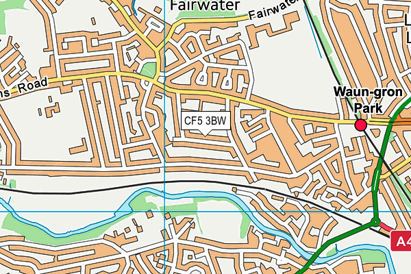 CF5 3BW map - OS VectorMap District (Ordnance Survey)