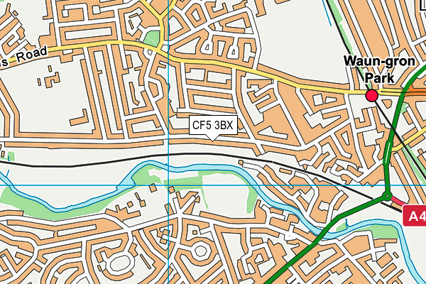 CF5 3BX map - OS VectorMap District (Ordnance Survey)