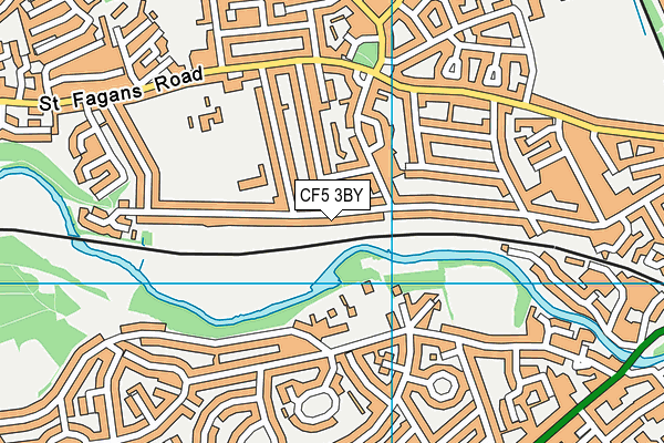 CF5 3BY map - OS VectorMap District (Ordnance Survey)