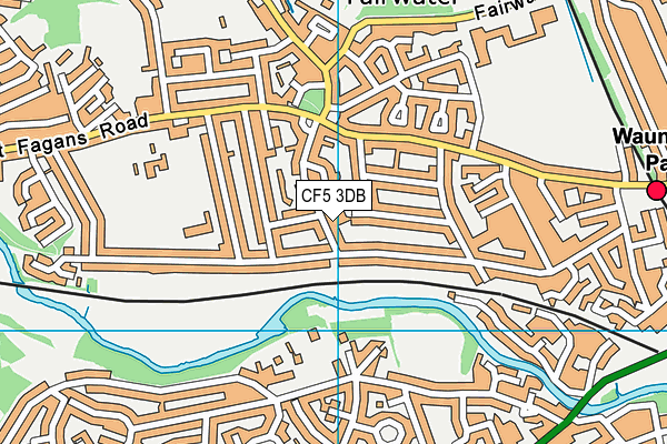 CF5 3DB map - OS VectorMap District (Ordnance Survey)