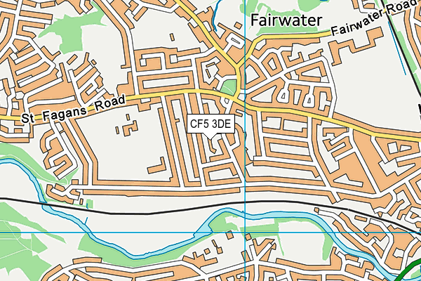 CF5 3DE map - OS VectorMap District (Ordnance Survey)