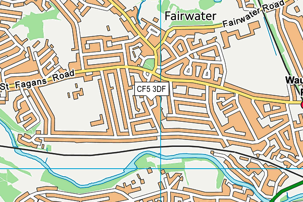 CF5 3DF map - OS VectorMap District (Ordnance Survey)