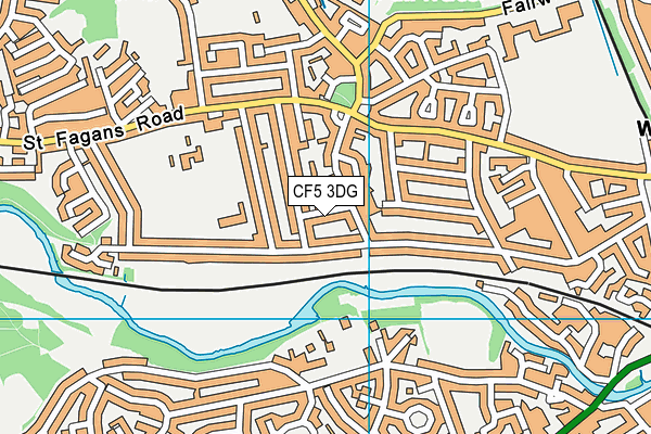 CF5 3DG map - OS VectorMap District (Ordnance Survey)