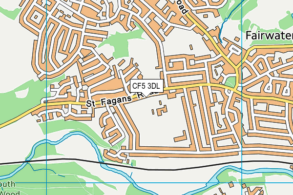 CF5 3DL map - OS VectorMap District (Ordnance Survey)