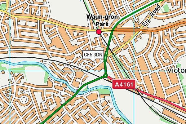 CF5 3DN map - OS VectorMap District (Ordnance Survey)