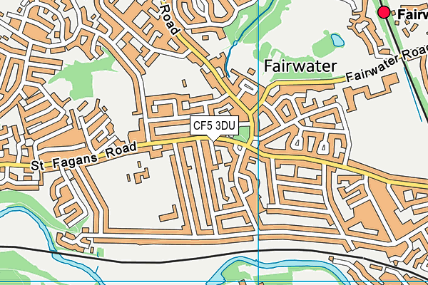 CF5 3DU map - OS VectorMap District (Ordnance Survey)