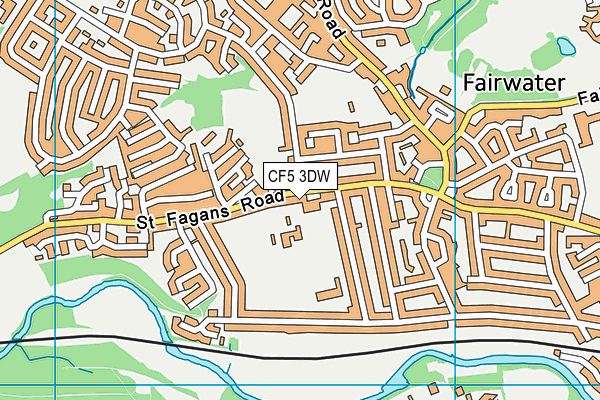 CF5 3DW map - OS VectorMap District (Ordnance Survey)