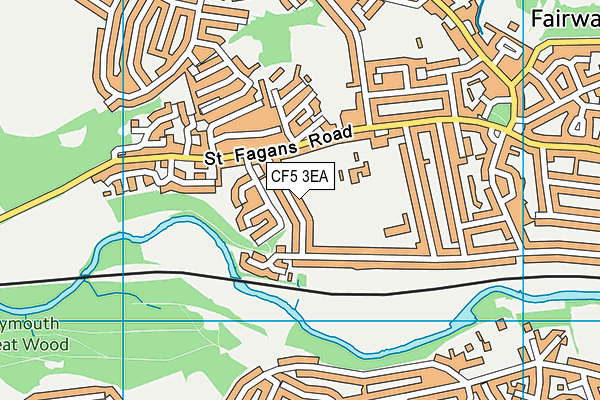 CF5 3EA map - OS VectorMap District (Ordnance Survey)