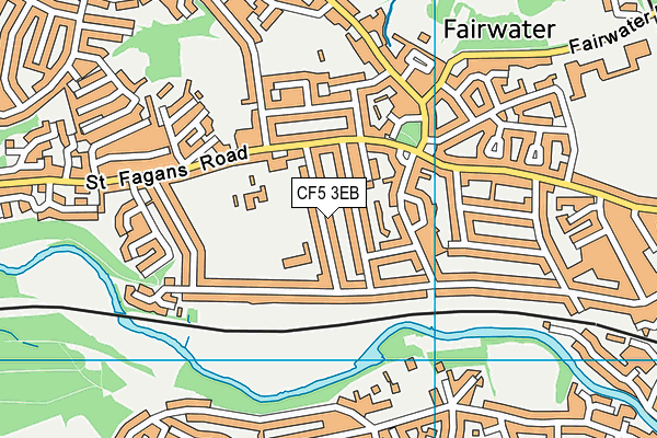 CF5 3EB map - OS VectorMap District (Ordnance Survey)