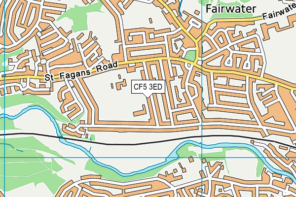 CF5 3ED map - OS VectorMap District (Ordnance Survey)
