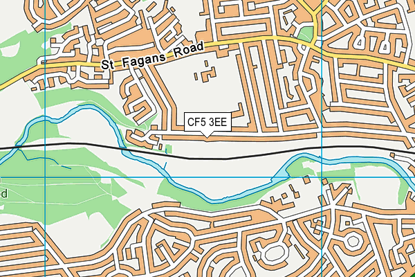 CF5 3EE map - OS VectorMap District (Ordnance Survey)
