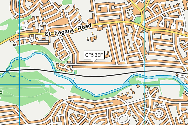 CF5 3EF map - OS VectorMap District (Ordnance Survey)