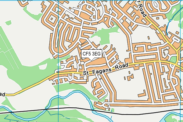 CF5 3EG map - OS VectorMap District (Ordnance Survey)