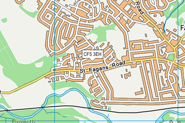 CF5 3EH map - OS VectorMap District (Ordnance Survey)