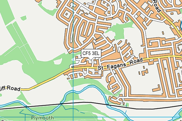 CF5 3EL map - OS VectorMap District (Ordnance Survey)