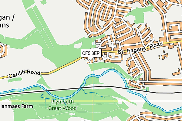 CF5 3EP map - OS VectorMap District (Ordnance Survey)