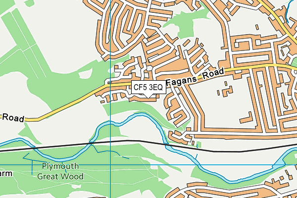 CF5 3EQ map - OS VectorMap District (Ordnance Survey)