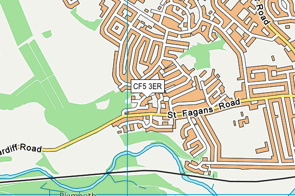 CF5 3ER map - OS VectorMap District (Ordnance Survey)