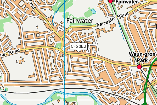 CF5 3EU map - OS VectorMap District (Ordnance Survey)