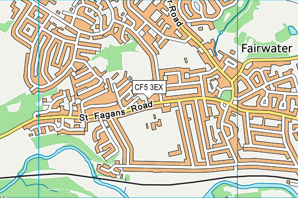 CF5 3EX map - OS VectorMap District (Ordnance Survey)