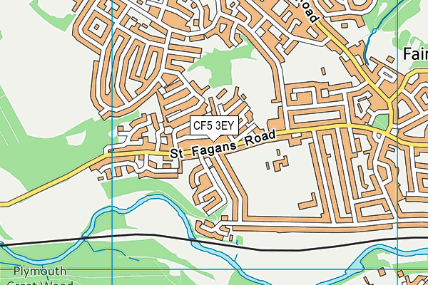 CF5 3EY map - OS VectorMap District (Ordnance Survey)