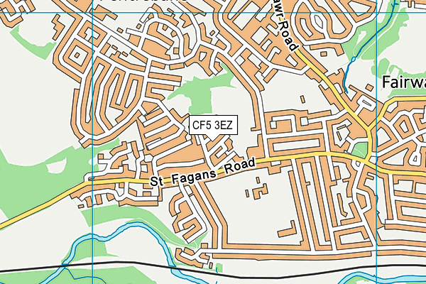 CF5 3EZ map - OS VectorMap District (Ordnance Survey)