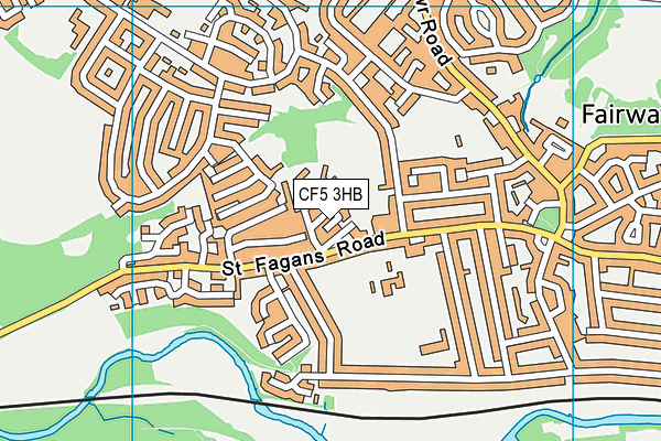 CF5 3HB map - OS VectorMap District (Ordnance Survey)