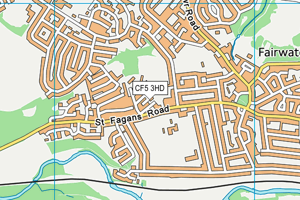 CF5 3HD map - OS VectorMap District (Ordnance Survey)